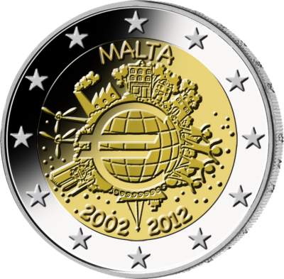2-Euro-Gedenkm&uuml;nze "Malta&ldquo;