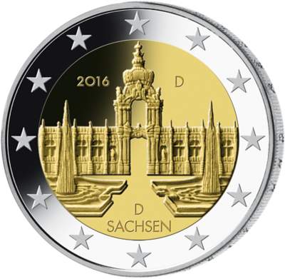 2 Euro Munze 2016 Sachsen