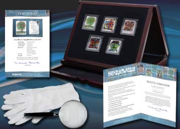 "Hundertwasser Silberbriefmarken-Edition" - Zubeh&ouml;r