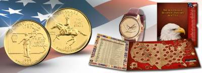 Die Quarter-Dollars der USA, veredelt mit 24-kar&auml;tigem Gold!