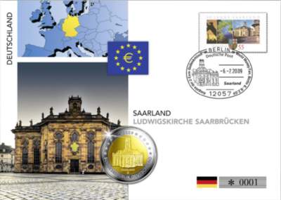 Saarland- Gedenkm&uuml;nzbrief