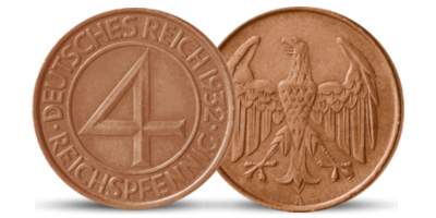 Deutschlands einzigartige 4PfennigMünze MDM Deutsche Münze