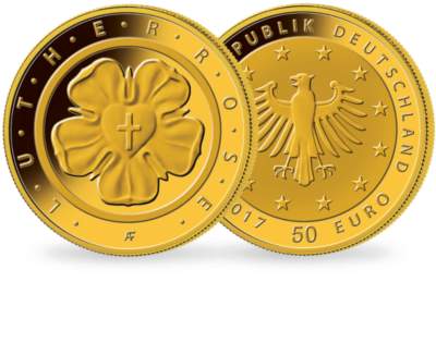 50 Euro Goldmünze 2017 "Lutherrose" | MDM Deutsche Münze