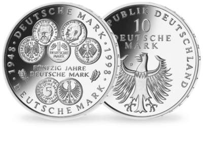 10 DM Münze 1998 "50 Jahre Deutsche Mark" | MDM Deutsche Münze